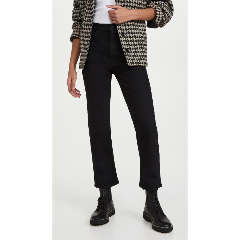 Black High-Rise Straight Jeans - Women